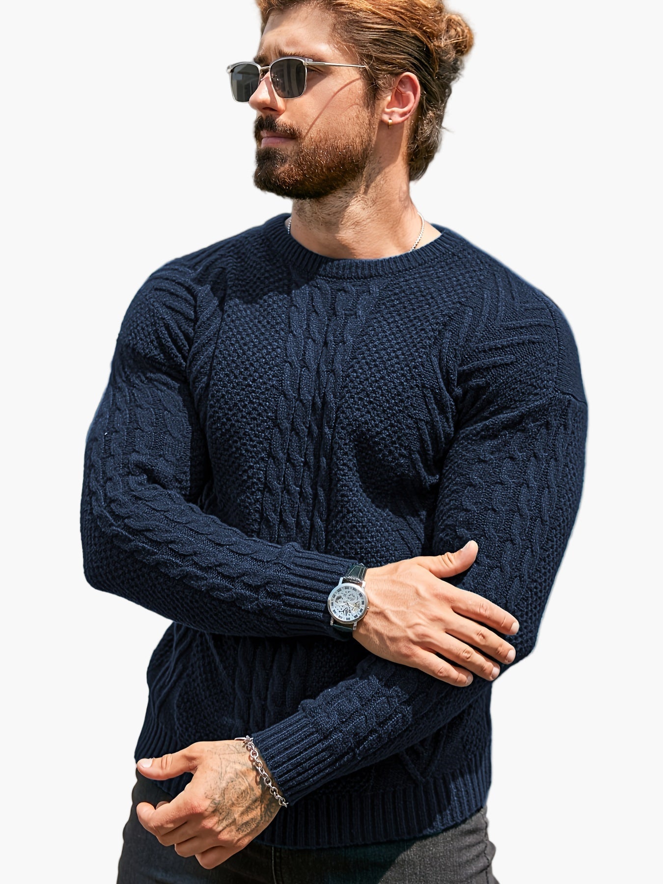 Herren Strickpullover Grobstrick Modern Casual Winterpullover