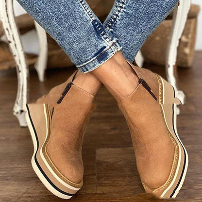 Jennifer – Flache Stiefel mit seitlichem Reißverschluss für Herbst und Winter