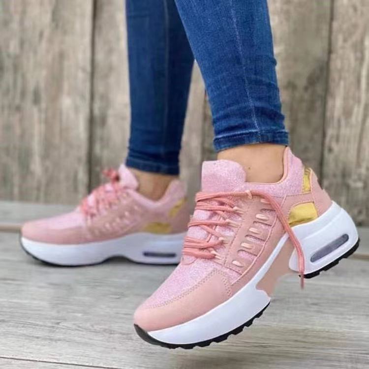 Georgina – Runde Schnürung mit Netz in Übergröße Freizeit-Sneaker