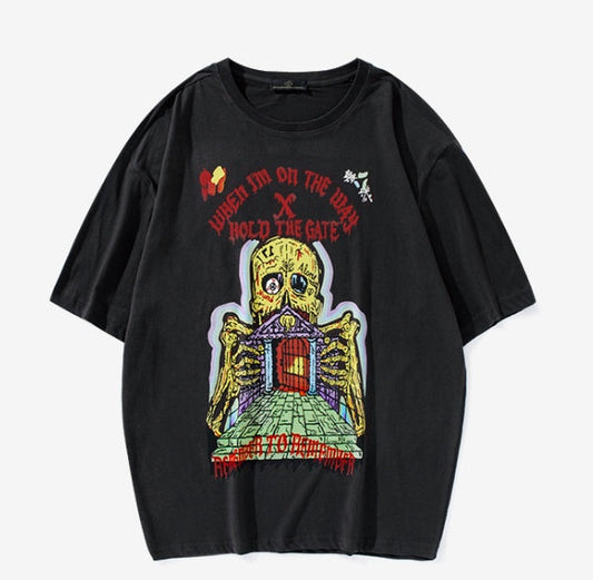 Jeff – Kurzärmeliges T-Shirt mit Fransen