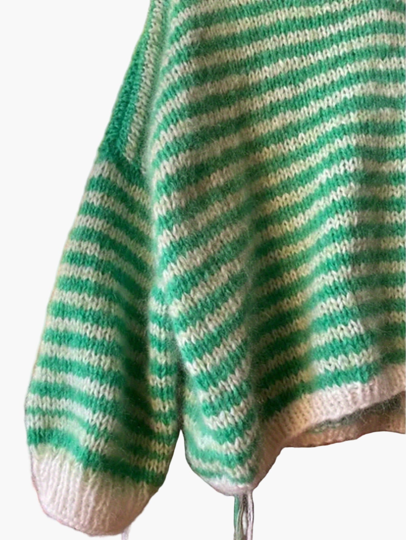 Damen Oversize Pullover Gestreift Lockerer Stil Herbst Winter Freizeit