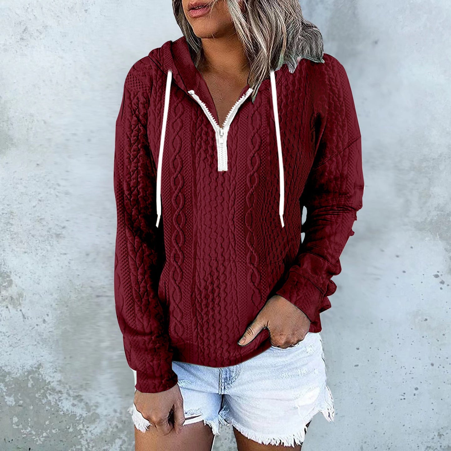 Sophie – Hoodie mit Twist-Textur und Kordelzug für modebewusste Frauen