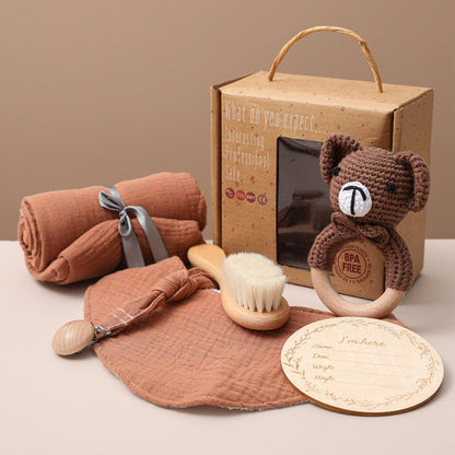 Baby Geschenkset mit Elefant – Neutrales Baby Erstausstattungs- und Pflege-Set, Ideal als Geschenk zur Geburt