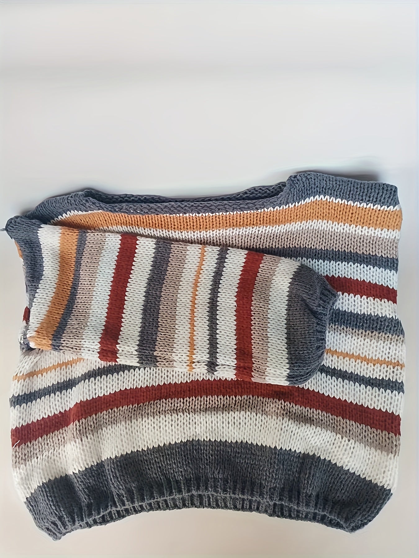 Damen Grobstrick Pullover im Streifen-Design – Lockerer, Modischer Herbst/Winter Sweater