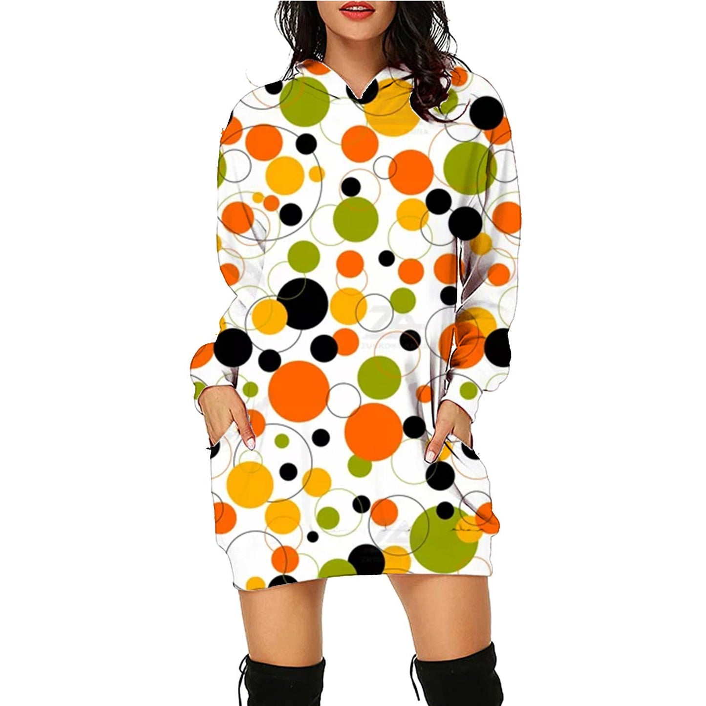 Damen Halloween Hoodie Kleid – Lustiges Kostüm für Halloween-Partys und Gruselige Anlässe
