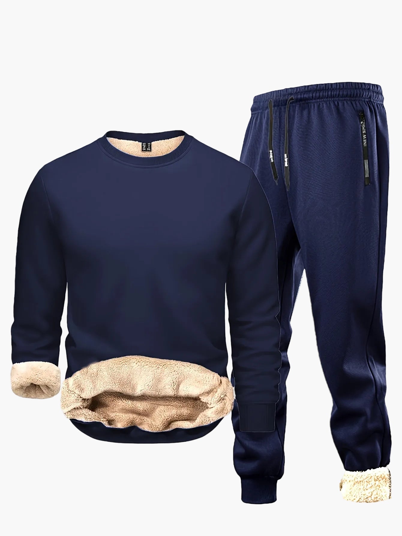 Herren Freizeit Trainingsanzug Set für Herbst und Winter – Warmes Outfit mit Fleecefutter, Jogginganzug für Alltag und Sport