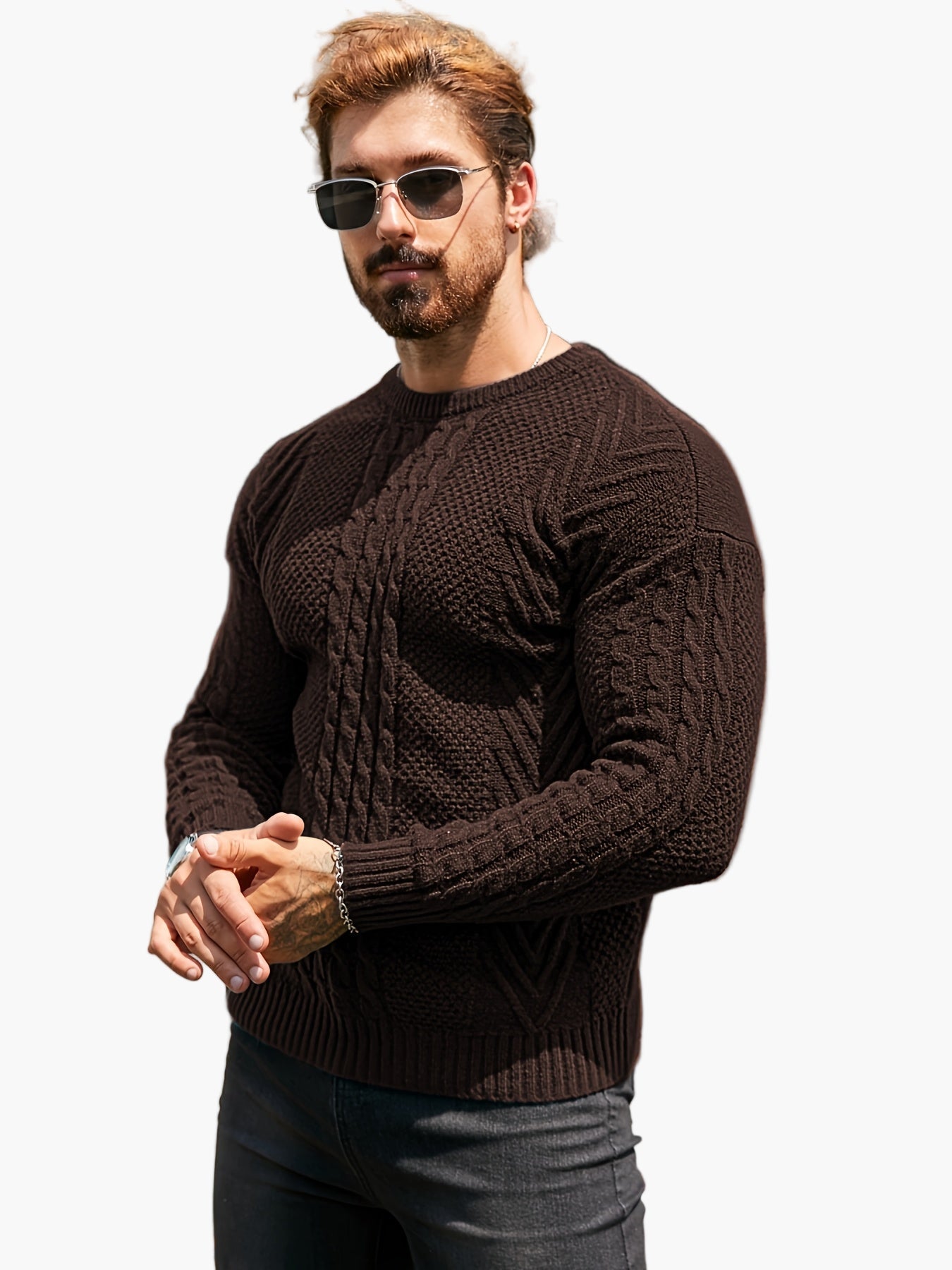 Herren Strickpullover Grobstrick Modern Casual Winterpullover