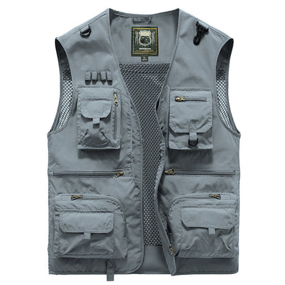 Herren Outdoor Multifunktions-Weste – Angeln, Camping & Abenteuer, atmungsaktiv, leicht, mit vielen Taschen