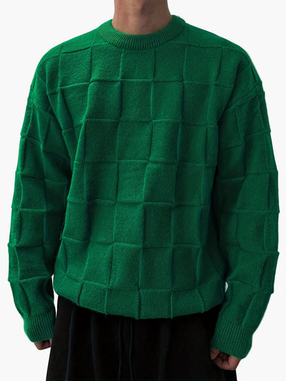 Herren Streetwear Pullover – Strukturierter Oversize Strickpullover für Herbst und Winter