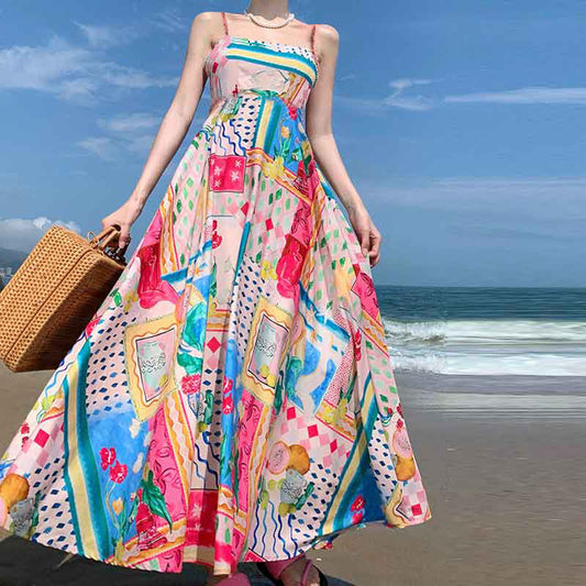 Catherine – Ärmelloses Hoch Tailliertes Druckkleid