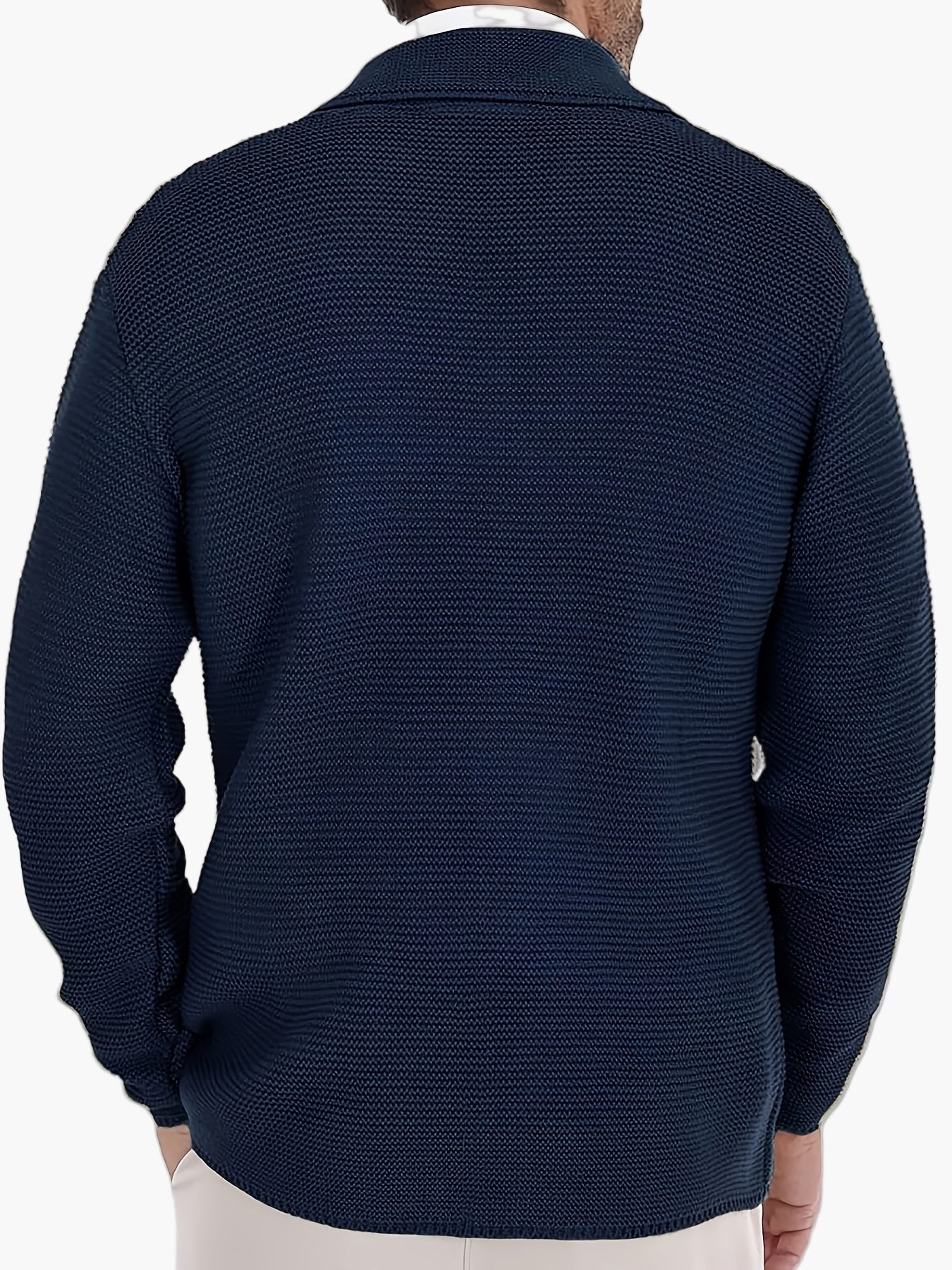 Herren Strickjacke mit Reverskragen und Doppelreiher – Eleganter Casual-Style für Alltag und Büro