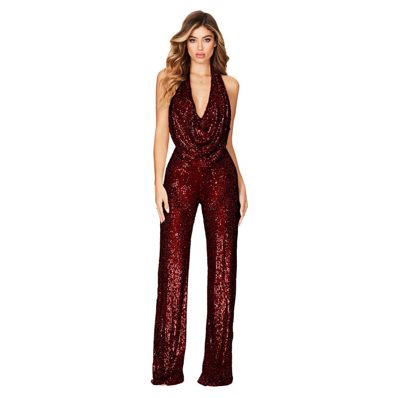 Melissa – Ärmelloser Jumpsuit mit Pailletten
