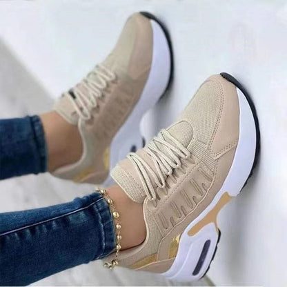 Georgina – Runde Schnürung mit Netz in Übergröße Freizeit-Sneaker