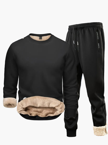 Herren Freizeit Trainingsanzug Set für Herbst und Winter – Warmes Outfit mit Fleecefutter, Jogginganzug für Alltag und Sport