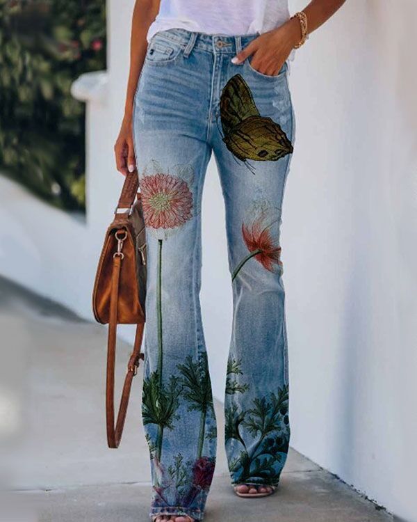Miranda – Gedruckte Dünne Jeans in Großen Größen