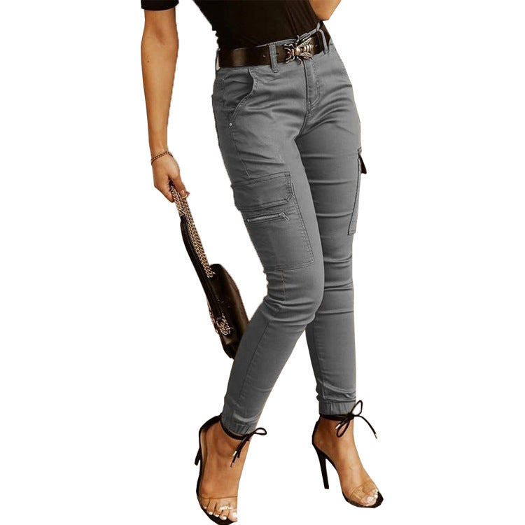 Andrea – Damenhosen mit niedriger Taille und Taschen