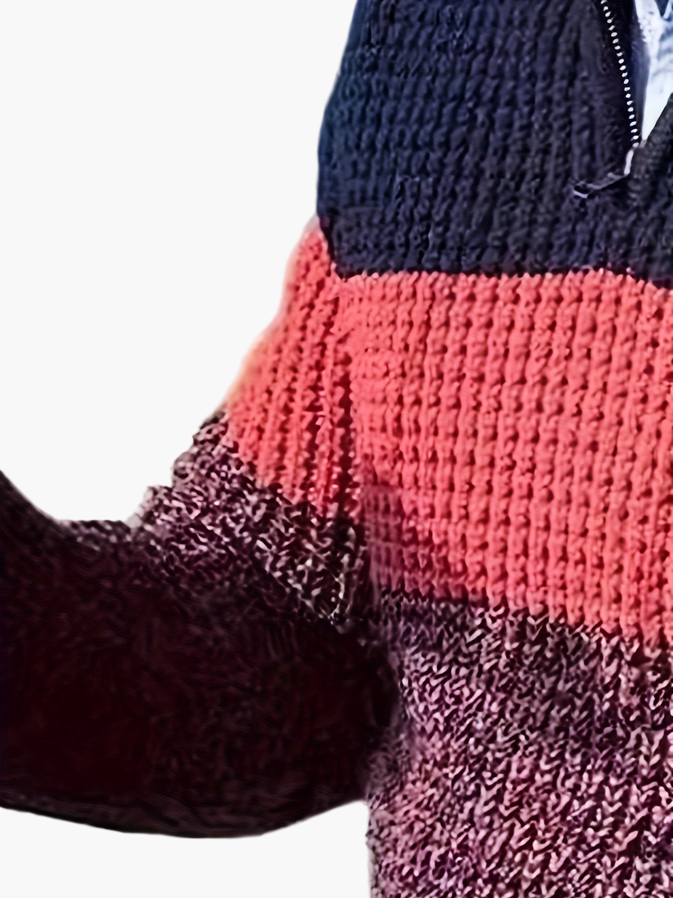 Herren Strickpullover mit Streifenmuster und Stehkragen – Modischer Freizeit-Look für Business & Alltag