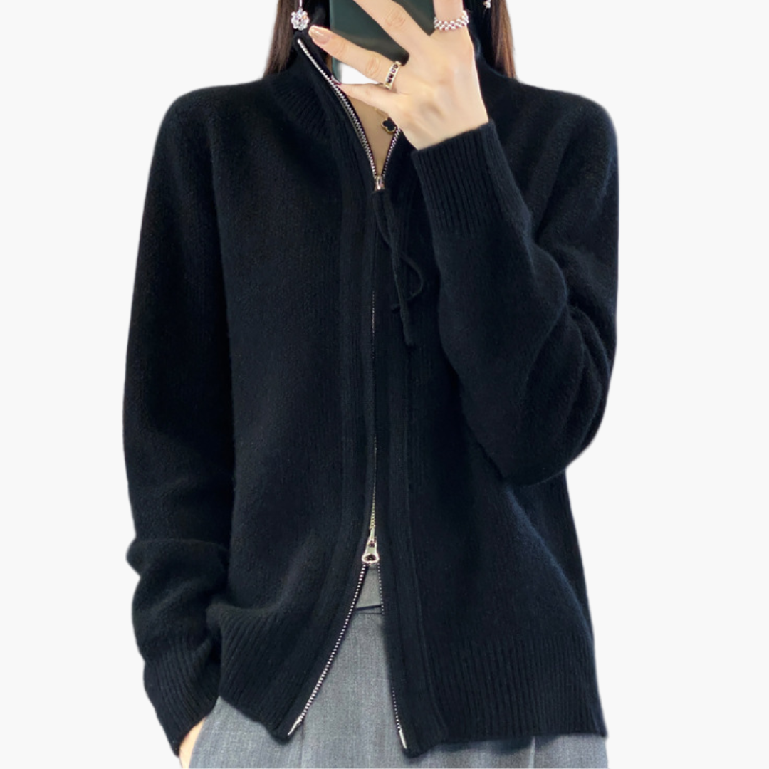 Damen Strickjacke mit Reißverschluss – Modischer Cardigan für Alltag, Büro & Freizeit
