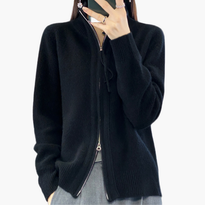 Damen Strickjacke mit Reißverschluss – Modischer Cardigan für Alltag, Büro & Freizeit