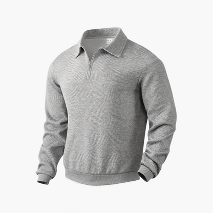 Herren Pullover Vintage Style mit geometrischem Muster und Reißverschluss – Ideal für Freizeit und Alltag