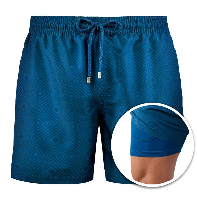 Jerry – Bedruckte Herren-Badeshorts mit doppelter Schicht für den Sommer