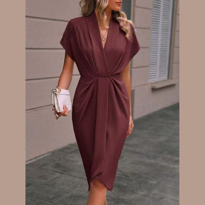 Kathleen – Modisches Sommerkleid mit Fledermausärmeln und V-Ausschnitt