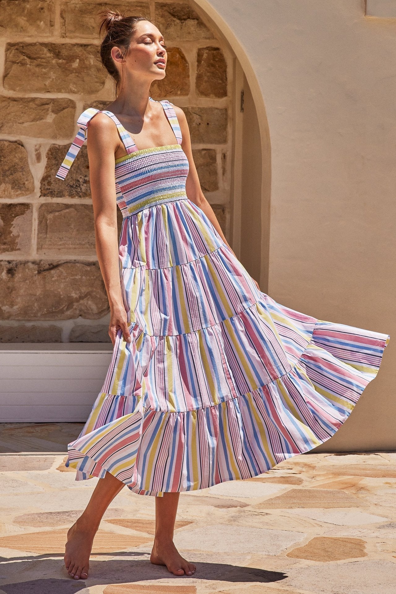 Tamara – Langes Kleid mit Sling-Tie-Druck