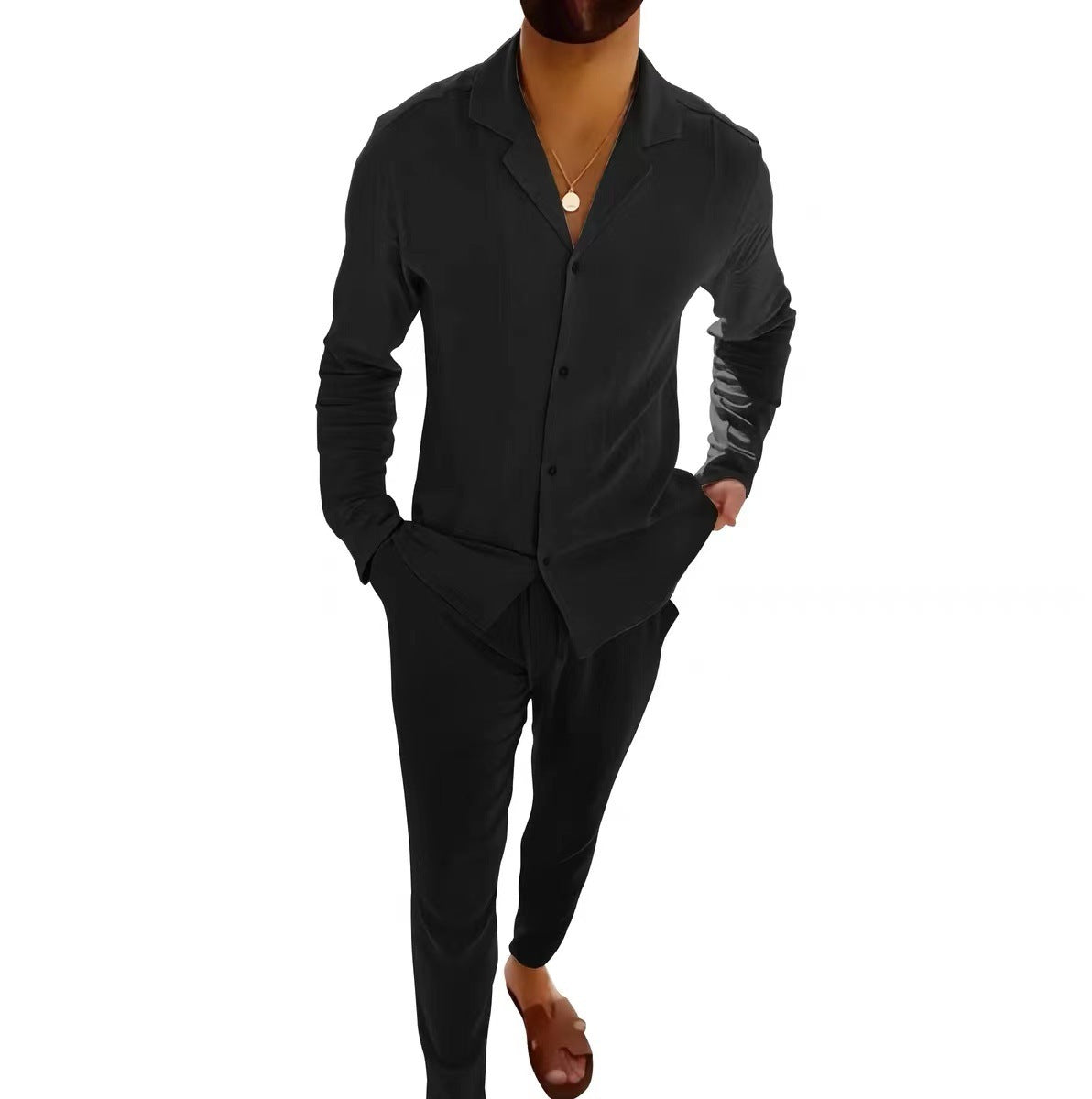 Christopher – Lässiger Herrenanzug mit Langarmhemd und Slim-Fit-Hose