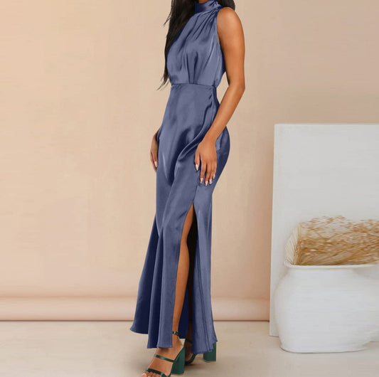 Judith – Satin-Kleid mit Stehkragen