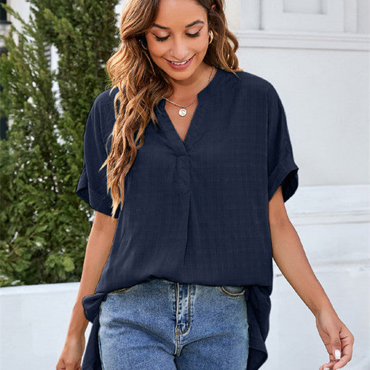 Natasha – Lockeres Damen-V-Ausschnitt-Freizeitpullover-Shirt