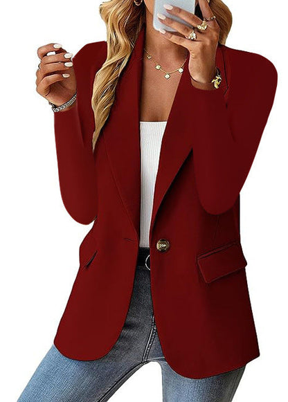 Sharon – Polyester Herbst Langärmlige Cardigan mit einfarbiger kleiner Jacke für Frauen