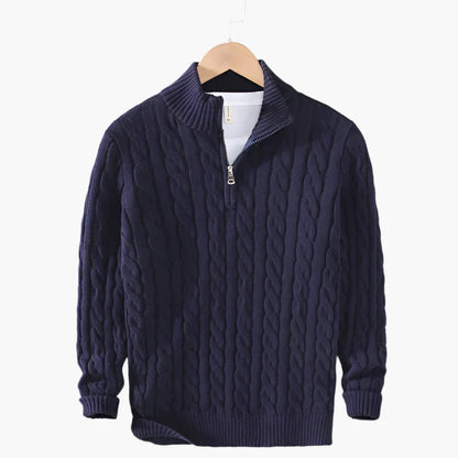 Herren Strickpullover mit Zopfmuster – Klassischer Stil für Büro und Freizeit