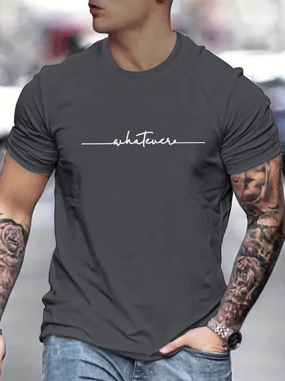 Roy – Lustiges bedrucktes Rundhals-T-Shirt in Übergrößen für Herren