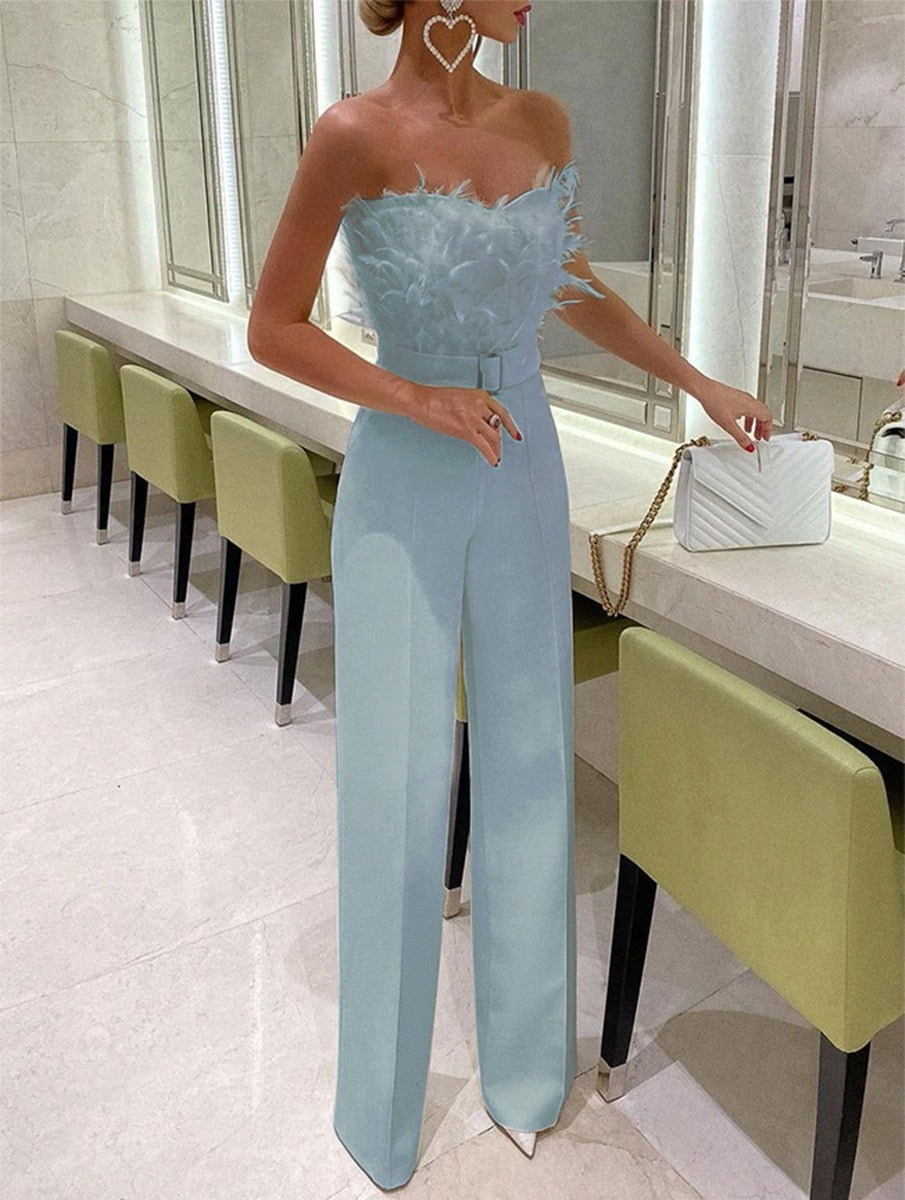 Julie – Federleichtes Damen-Jumpsuit mit Röhrenoberteil für Partys