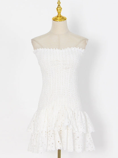 Wendy – A-Linien-Kleid mit Rüschen und modischem Druck für Strandpartys