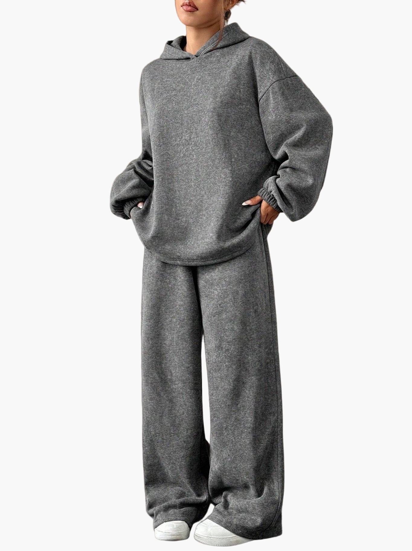 Damen Loungewear Set Kapuzenpullover und Weite Hose – Eleganter Freizeit-Look für Herbst & Winter