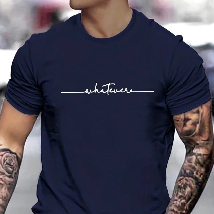 Roy – Lustiges bedrucktes Rundhals-T-Shirt in Übergrößen für Herren