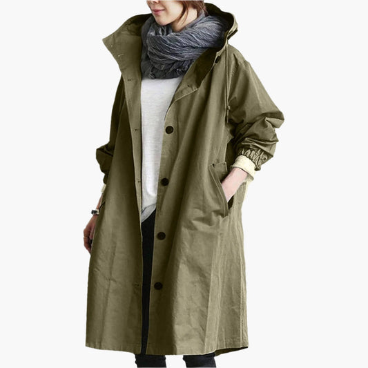 Damen Lange Regenjacke – Modischer Oversize Mantel für Alltag & Outdoor
