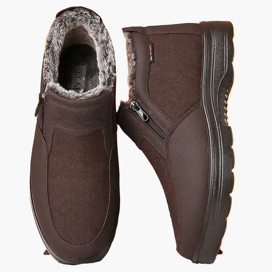 Herren Orthopädische Winter-Stiefeletten für Komfort und Alltag mit Reißverschluss