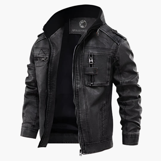 Herren Bikerjacke Vintage Stil – Modische Übergangsjacke für Freizeit und Alltag