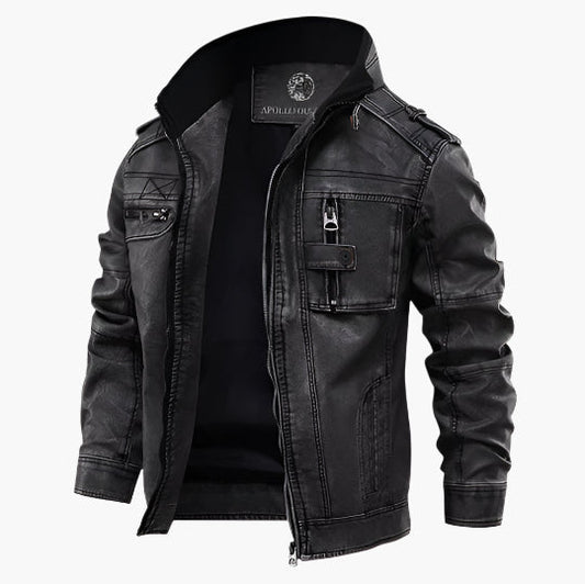 Herren Bikerjacke Vintage Stil – Modische Übergangsjacke für Freizeit und Alltag