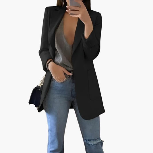 Damen Eleganter Blazer Lang Geschnitten – Business & Freizeit, Modern und Vielseitig