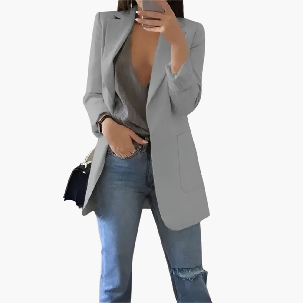 Damen Eleganter Blazer Lang Geschnitten – Business & Freizeit, Modern und Vielseitig