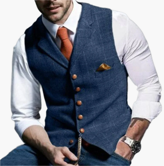 Herren Vintage Weste Klassisch Elegant – Stilvolle Anzugweste für Business & Freizeit