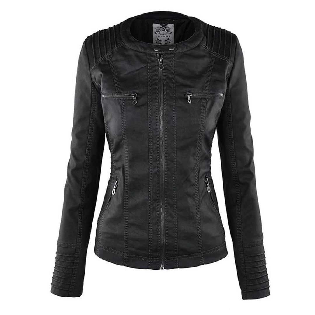 Damen Kunstlederjacke mit Kapuze – Modischer Allrounder für Alltag und Freizeit