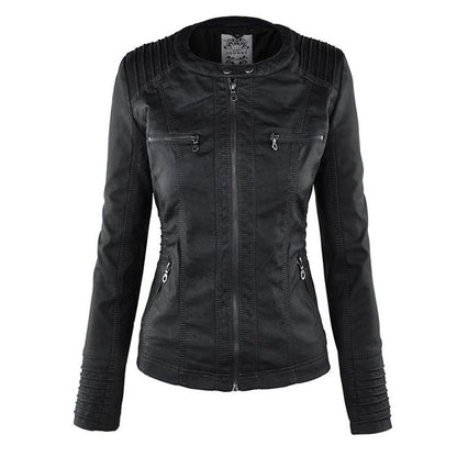 Damen Kunstlederjacke mit Kapuze – Modischer Allrounder für Alltag und Freizeit