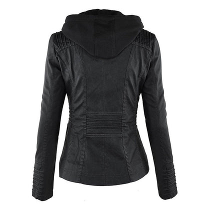 Damen Kunstlederjacke mit Kapuze – Modischer Allrounder für Alltag und Freizeit