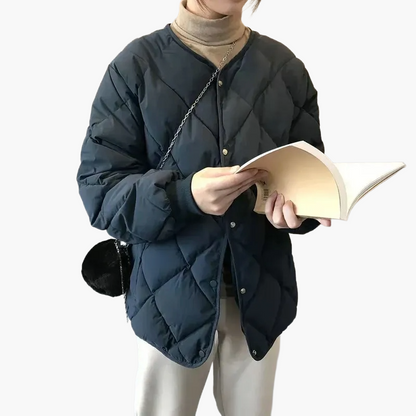 Damen Steppjacke Casual Übergangsjacke mit Knöpfen – Modischer Alltagsbegleiter