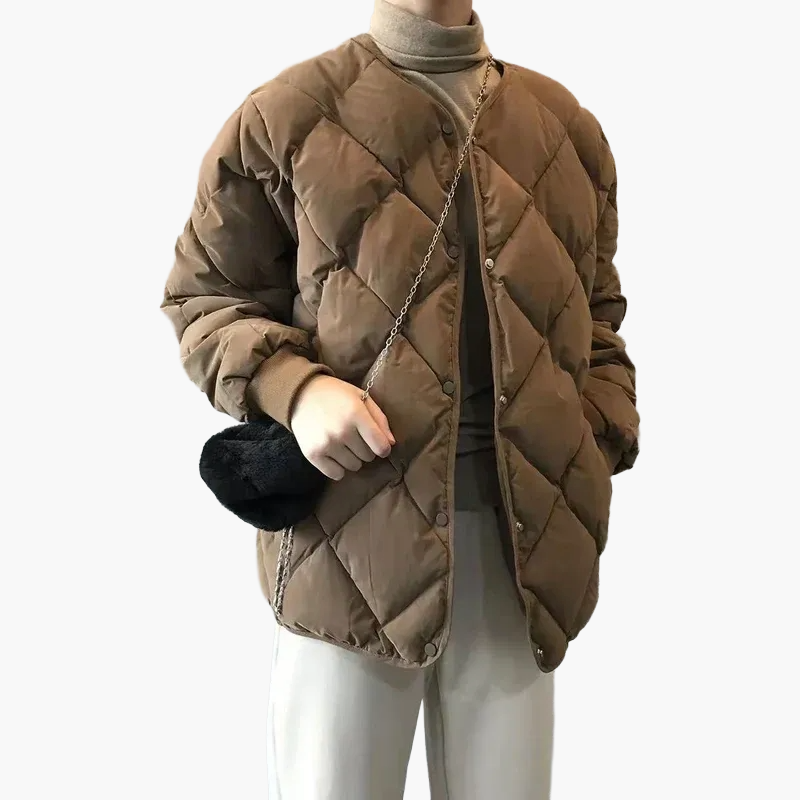 Damen Steppjacke Casual Übergangsjacke mit Knöpfen – Modischer Alltagsbegleiter