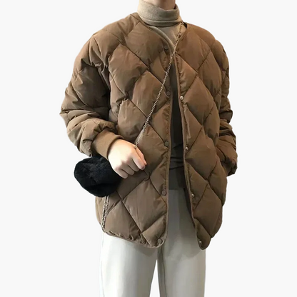 Damen Steppjacke Casual Übergangsjacke mit Knöpfen – Modischer Alltagsbegleiter